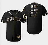 Angels 27 Mike Trout Black Gold Flexbase Jersey Dzhi,baseball caps,new era cap wholesale,wholesale hats